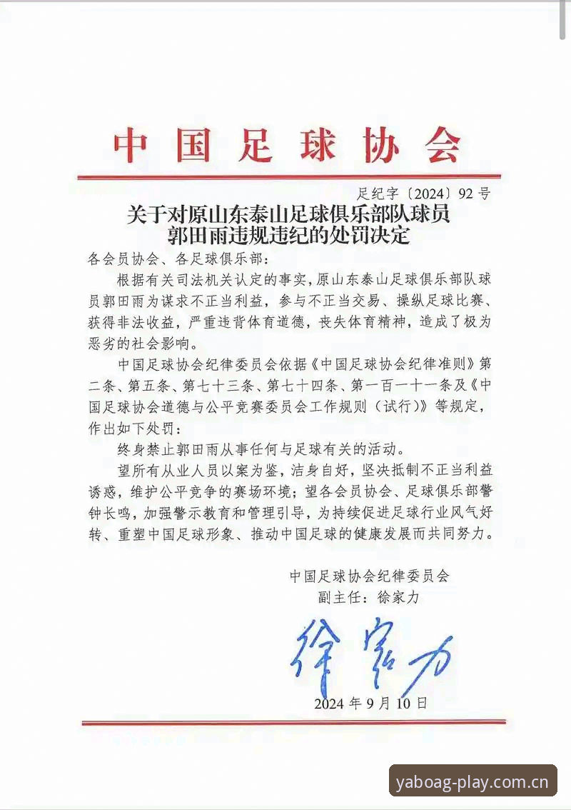 亚博ag娱乐平台 中国足协第三批禁足名单全面解析:17人终身禁足与48人行业处罚深度分析
